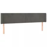 sötétszürke bársony LED-es fejtámla 203 x 16 x 78/88 cm