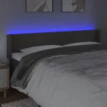 sötétszürke bársony LED-es fejtámla 203 x 16 x 78/88 cm