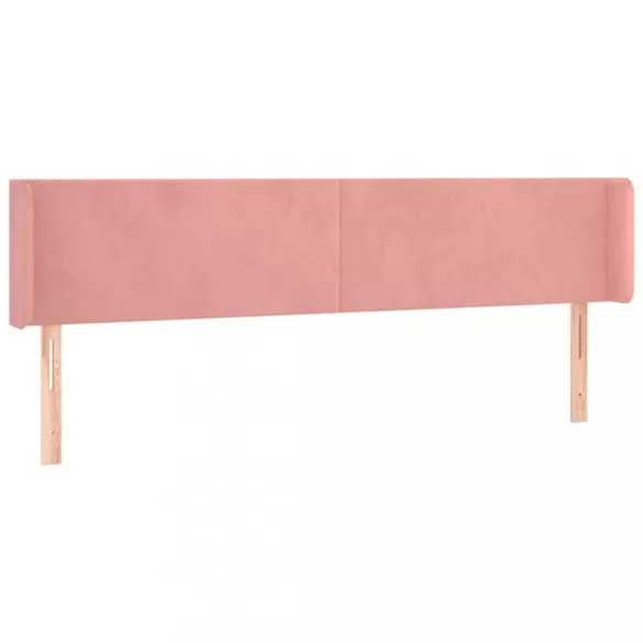 rózsaszín bársony LED-es fejtámla 203x16x78/88 cm