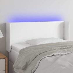 fehér műbőr LED-es fejtámla 83x16x78/88 cm