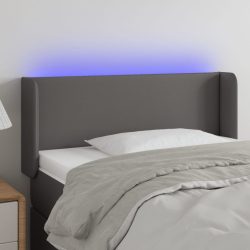 szürke műbőr LED-es fejtámla 83x16x78/88 cm