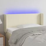 krémszínű műbőr LED-es fejtámla 103 x 16 x 78/88 cm
