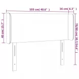 krémszínű műbőr LED-es fejtámla 103 x 16 x 78/88 cm