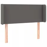 szürke műbőr LED-es fejtámla szárnyakkal 103x16x78/88 cm