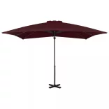 bordóvörös konzolos napernyő alumíniumrúddal 250 x 250 cm