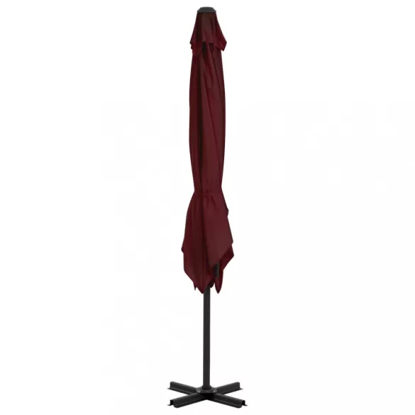 bordóvörös konzolos napernyő alumíniumrúddal 250 x 250 cm