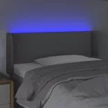 világosszürke szövet LED-es fejtámla 83 x 16 x 78/88 cm