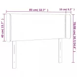 sötétszürke szövet LED-es fejtámla 83 x 16 x 78/88 cm