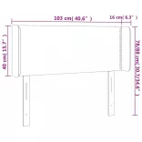 sötétbarna szövet LED-es fejtámla 103 x 16 x 78/88 cm