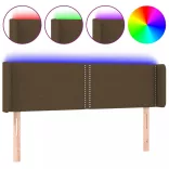 sötétbarna szövet LED-es fejtámla 147 x 16 x 78/88 cm
