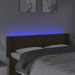 sötétbarna szövet LED-es fejtámla 147 x 16 x 78/88 cm