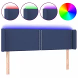 kék szövet LED-es fejtámla 147 x 16 x 78/88 cm