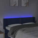 kék szövet LED-es fejtámla 147 x 16 x 78/88 cm
