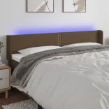 sötétbarna szövet LED-es fejtámla 183 x 16 x 78/88 cm