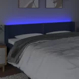 kék szövet LED-es fejtámla 183 x 16 x 78/88 cm