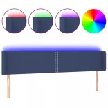 kék szövet LED-es fejtámla 203 x 16 x 78/88 cm