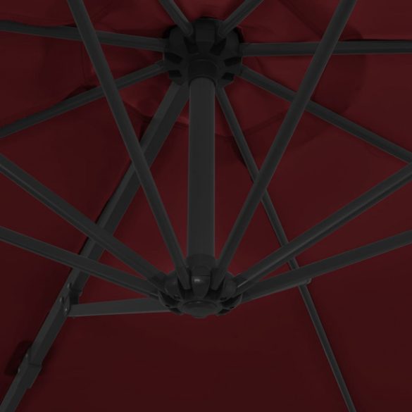 bordó konzolos napernyő acélrúddal 300 cm