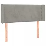 világosszürke bársony LED-es fejtámla 93 x 16 x 78/88 cm