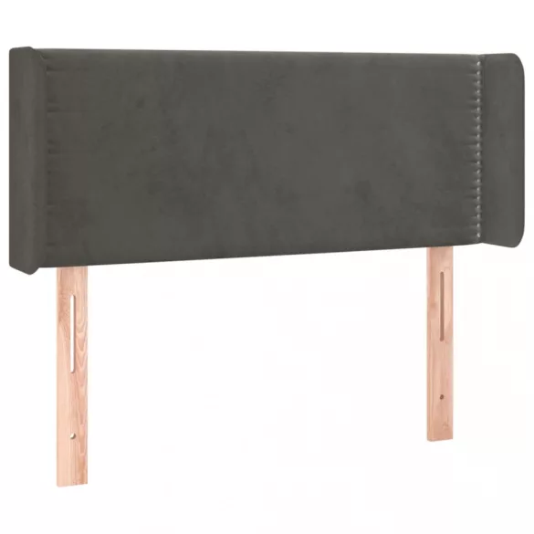 sötétszürke bársony LED-es fejtámla 93 x 16 x 78/88 cm