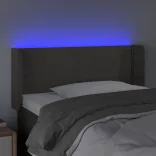 sötétszürke bársony LED-es fejtámla 103 x 16 x 78/88 cm
