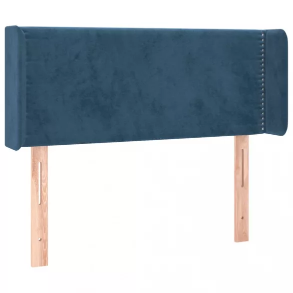 sötétkék bársony LED-es fejtámla 103 x 16 x 78/88 cm