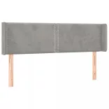 világosszürke bársony LED-es fejtámla 147 x 16 x 78/88 cm