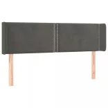 sötétszürke bársony LED-es fejtámla 147 x 16 x 78/88 cm