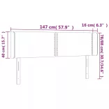 sötétszürke bársony LED-es fejtámla 147 x 16 x 78/88 cm