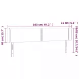 sötétszürke bársony LED-es fejtámla 163 x 16 x 78/88 cm
