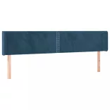 sötétkék bársony LED-es fejtámla 163 x 16 x 78/88 cm