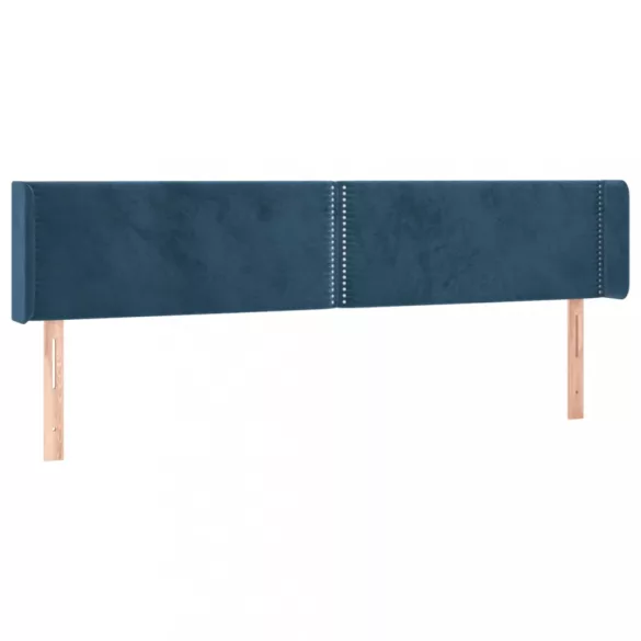sötétkék bársony LED-es fejtámla 163 x 16 x 78/88 cm