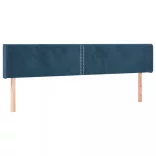 sötétkék bársony LED-es fejtámla 183 x 16 x 78/88 cm