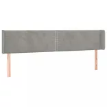 világosszürke bársony LED-es fejtámla 203 x 16 x 78/88 cm