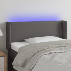 szürke műbőr LED-es fejtámla 83x16x78/88 cm