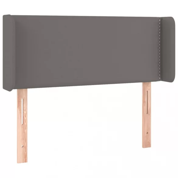 szürke műbőr LED-es fejtámla szárnyakkal 103x16x78/88 cm