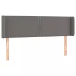 szürke műbőr LED-es fejtámla szárnyakkal 147x16x78/88 cm