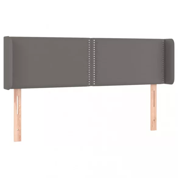 szürke műbőr LED-es fejtámla szárnyakkal 147x16x78/88 cm