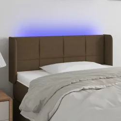 sötétbarna szövet LED-es fejtámla 83 x 16 x 78/88 cm