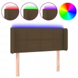 sötétbarna szövet LED-es fejtámla 83 x 16 x 78/88 cm