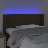 sötétbarna szövet LED-es fejtámla 83 x 16 x 78/88 cm