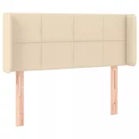 krémszínű szövet LED-es fejtámla 93 x 16 x 78/88 cm