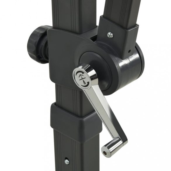 antracitszürke konzolos napernyő rúddal és LED-fényekkel 250 cm