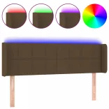 sötétbarna szövet LED-es fejtámla 147 x 16 x 78/88 cm