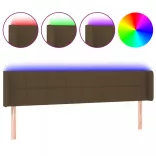 sötétbarna szövet LED-es fejtámla 163 x 16 x 78/88 cm
