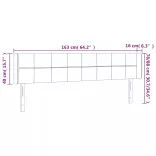 sötétbarna szövet LED-es fejtámla 163 x 16 x 78/88 cm