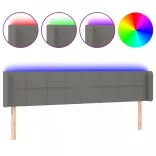 sötétszürke szövet LED-es fejtámla 183 x 16 x 78/88 cm