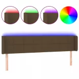 sötétbarna szövet LED-es fejtámla 183 x 16 x 78/88 cm