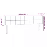 sötétszürke szövet LED-es fejtámla 203 x 16 x 78/88 cm