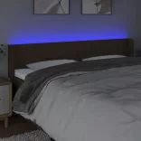 sötétbarna szövet LED-es fejtámla 203 x 16 x 78/88 cm
