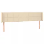 krémszínű szövet LED-es fejtámla 203 x 16 x 78/88 cm